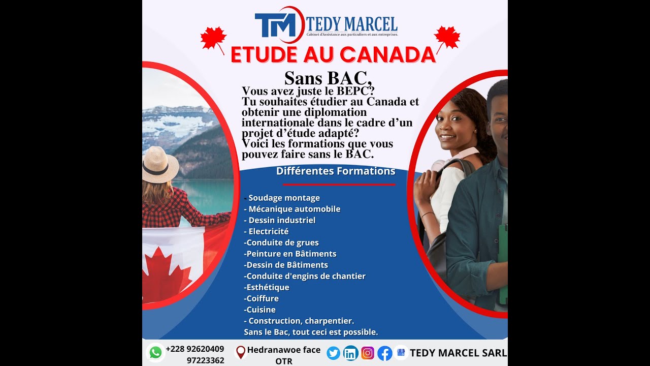 Etude canada sans le Bac