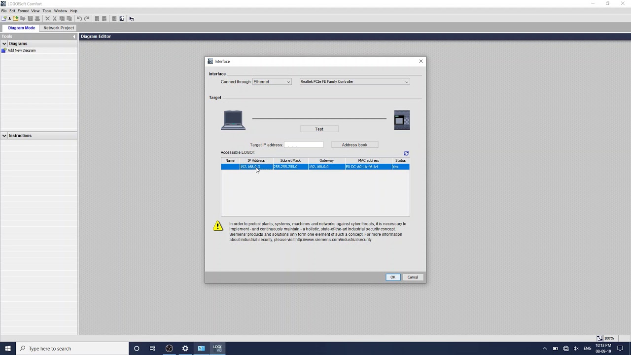 How To Connect  or Detect Siemens LOGO PLC with Windows 10
