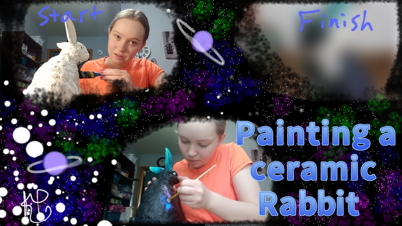 Painting a Ceramic Rabbit for Easter