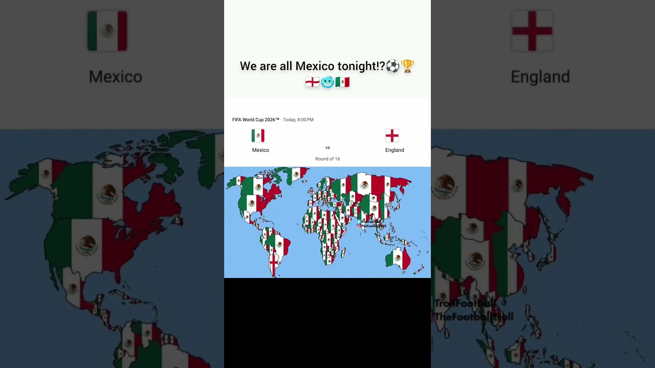 Mexico vs England 🇲🇽🆚🏴 FIFA World Cup 2026 Round of 16 | Global Fans Have Made Their Choice! 🌍🔥