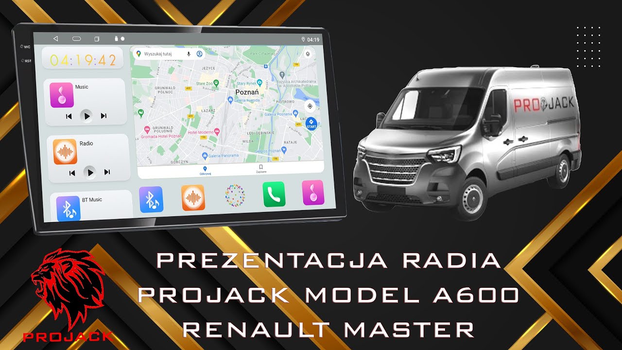 RADIO ANDROID RENAULT MASTER 2019-2024 PREZENTACJA RADIA PROJACK MODEL A600
