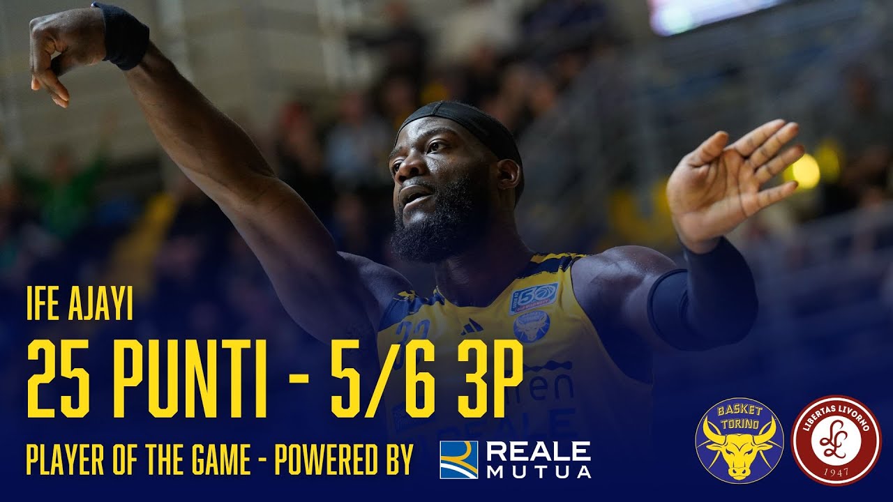 Ife Ajayi 25 PTI (5/6 3P) | Torino-Livorno | Player of the Game - Powered by Reale Mutua