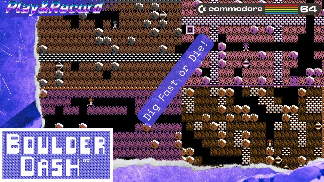 Boulder Dash (Commodore 64) Gameplay Non Commentary