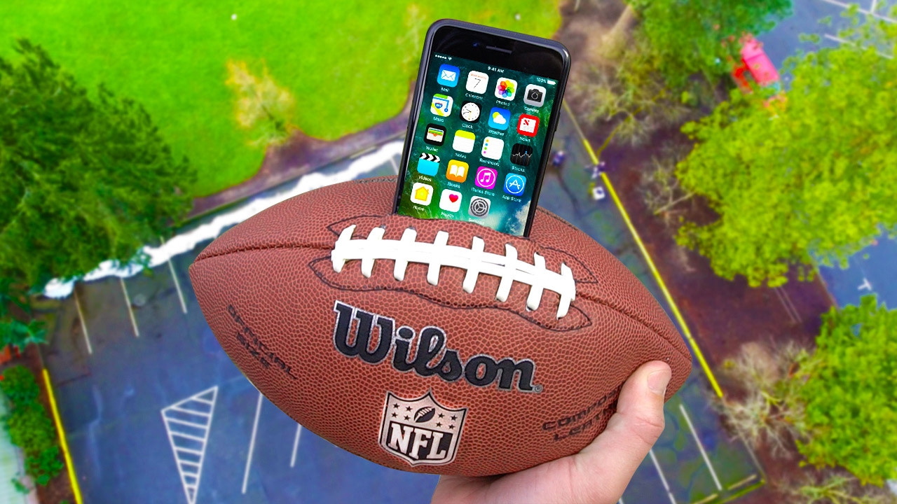 Can iPhone 7 Survive 100 FT Drop Test inside Football? (NFL Super Bowl Episode!)