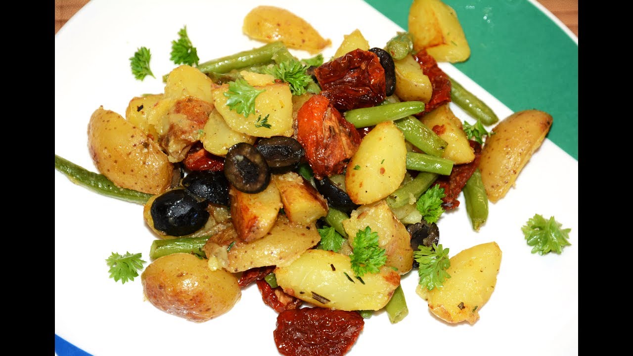 Baby Potato with Olives ,  Beans and Sun-Dried Tomato
