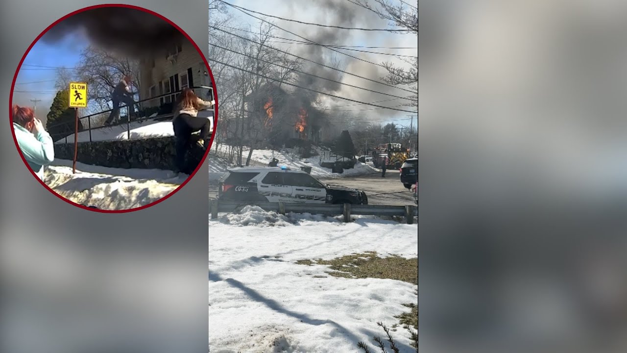 Chaos described as neighbors try to rescue Mass. woman from burning home