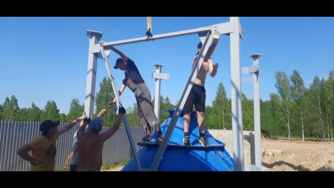 Монтаж сборного силоса