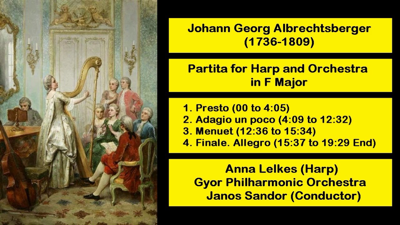 Johann Georg Albrechtsberger (1736-1809) - Partita for Harp and Orchestra in F Major