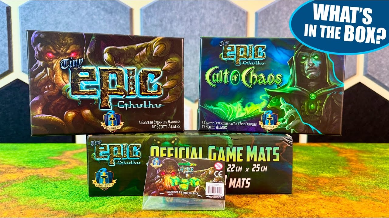 TINY EPIC CTHULHU Board Game Core Box & Expansion  CULT OF CHAOS Unboxing