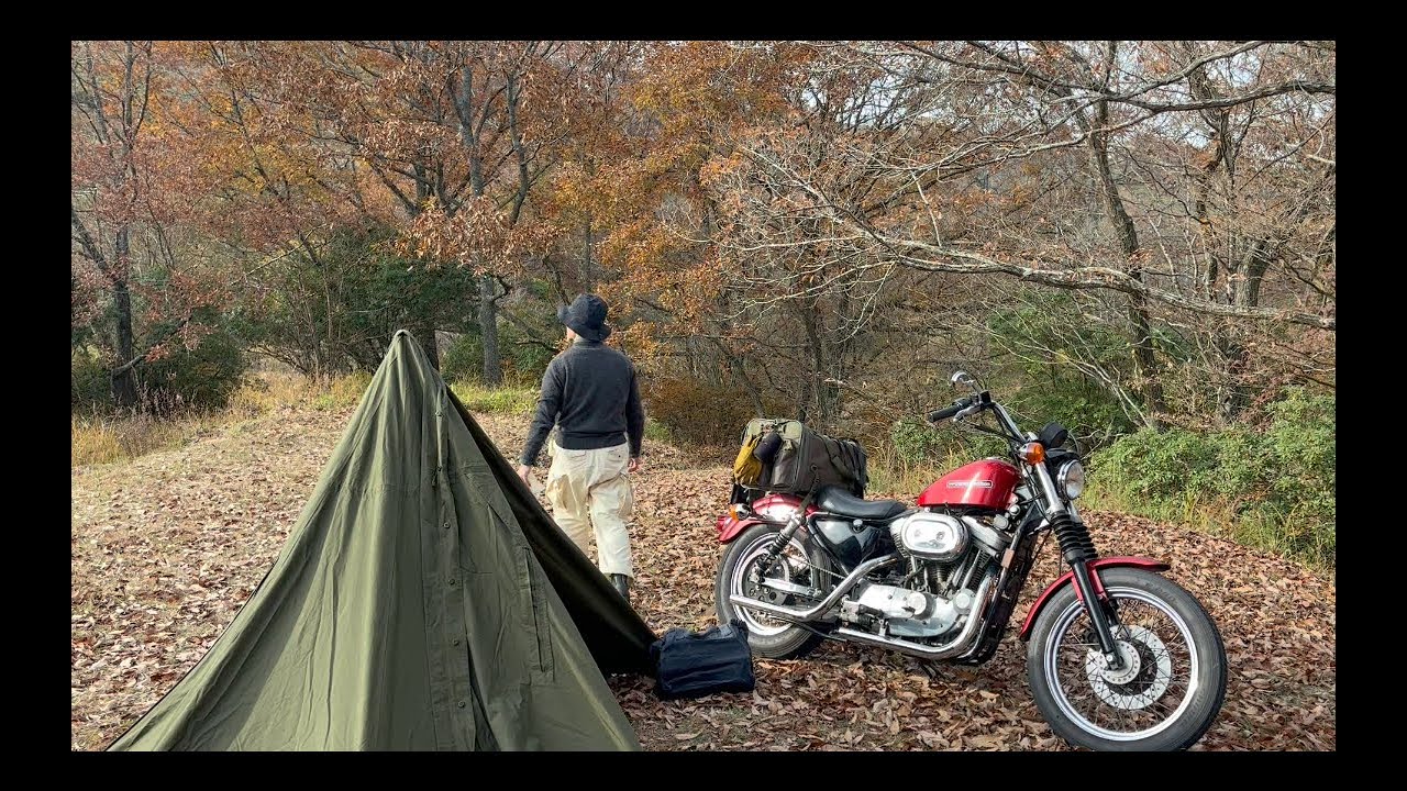 【ハーレー ソロキャンプ】阿蘇の大平原で完ソロ軍幕キャンプ #ハーレーダビッドソン #harleydavidson #キャンプツーリング #solocamping #キャンプ