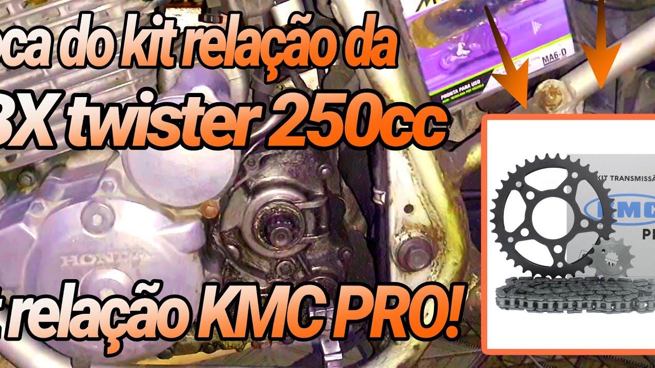 Como trocar Kit relação da CBX Twister 250cc / Kit KMC PRO - parte 1