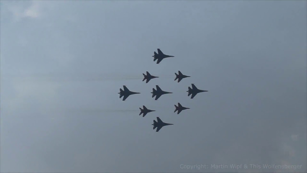 100th anniversary of the Russian Air Force 2/3 MiG 29, Russian Knights, The Swifts, Su-27, Su-34