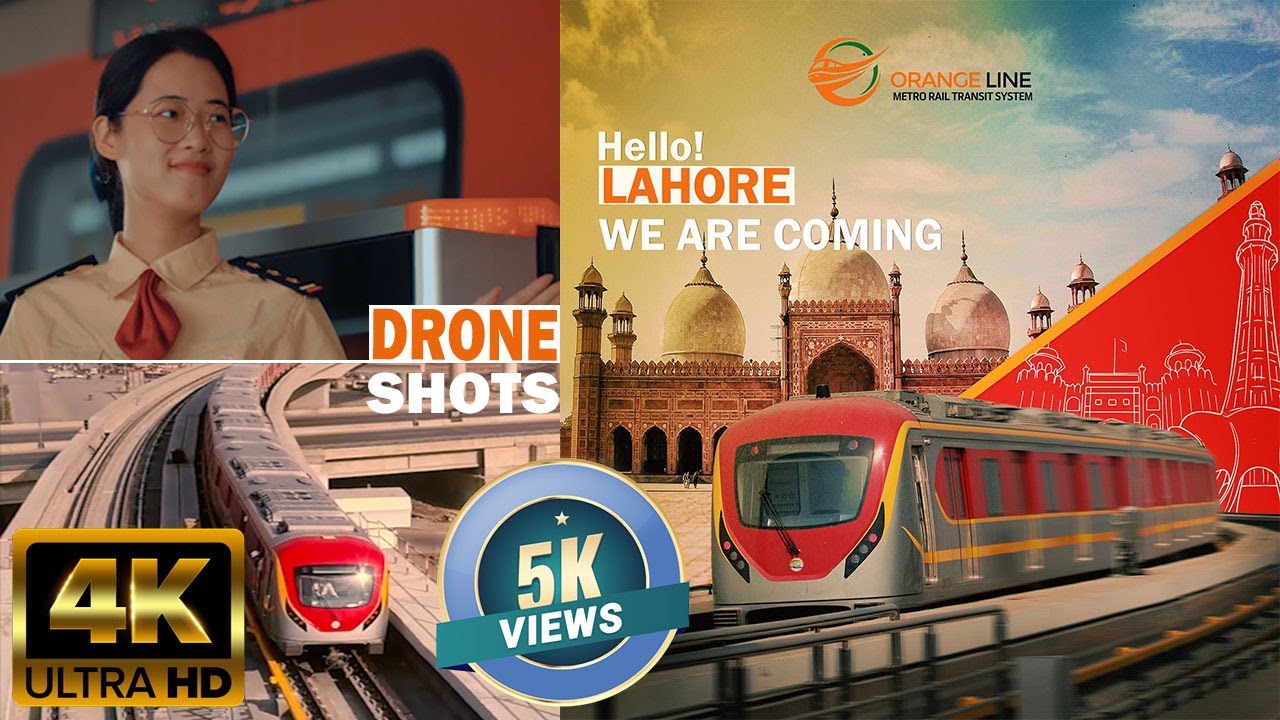 Orange Line Metro Train Lahore Latest 4K Drone Shots 🧡 | SAFARR