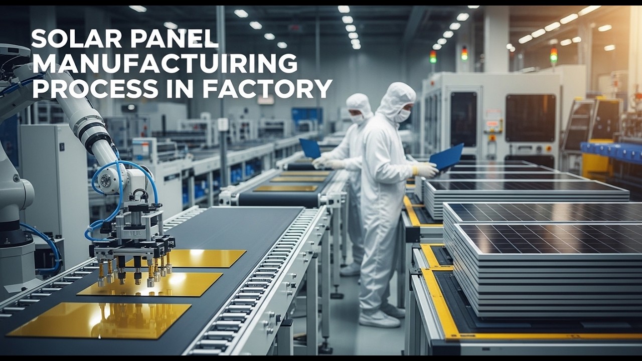 Solar Panel Manufacturing Process in Factory