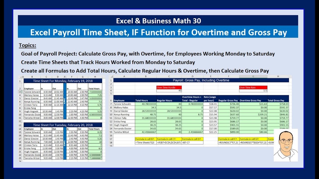 Excel и бизнес-математика 30: табели учёта рабочего времени, функция ЕСЛИ, ссылка на лист для све...