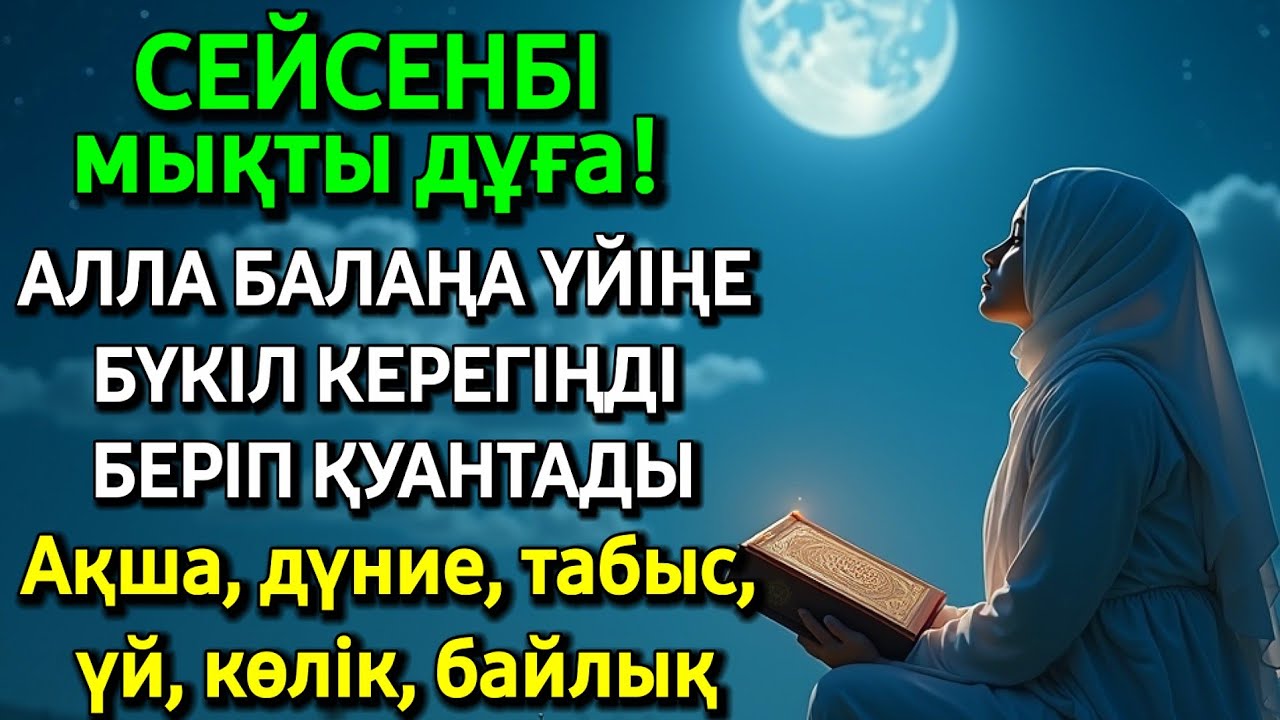 сейсенбі КҮНІ ЕҢ ҚҰДІРЕТТІ ДҰҒА! Алла бүкіл тілеуіңді және балаңа керектің бәрін беріп қояды✨️🙏