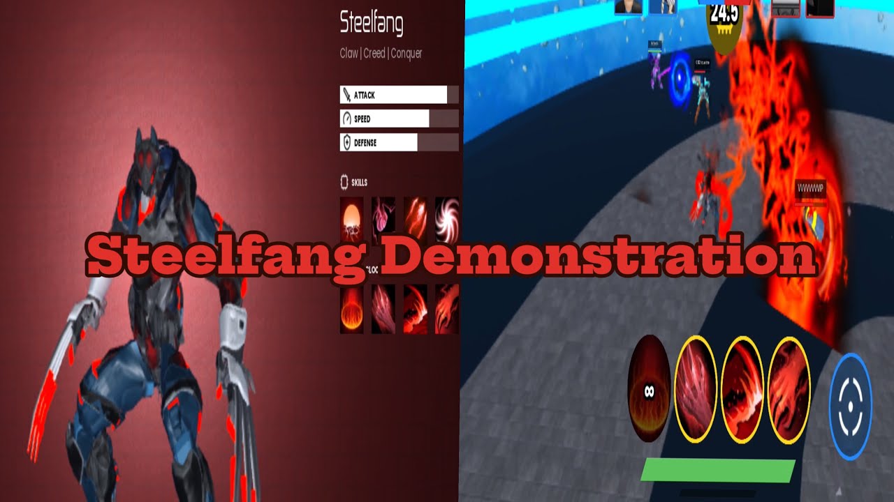 Steelfang Demonstration in mech showdown unranked mode pvp zone #roblox