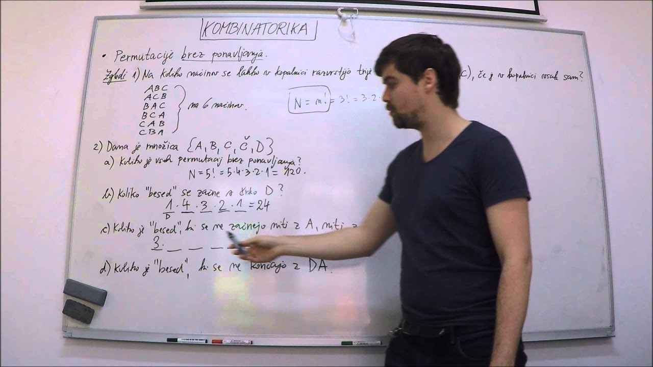 Permutacije brez ponavljanja | Inštrukcije matematike