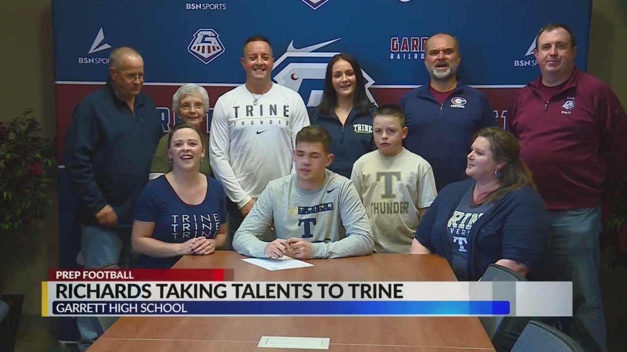 Garrett High School's Trey Richards signs to play football at Trine