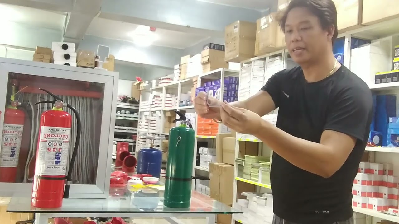 Actual Fire Drill. Assembling,Refilling and Discharging of Fire Extinguisher HFC236fa Chemical,