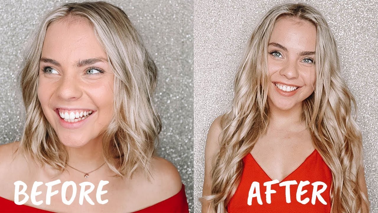 How To Apply One Piece Quad Weft Clip In Extensions - Before & After | Cliphair™ Extensions