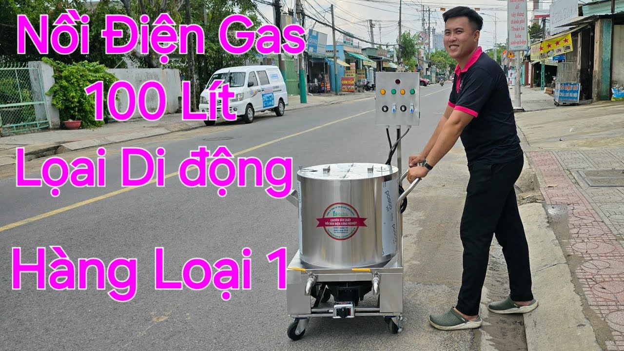 Nồi Nấu Điện Gas 100 Lít 2 trong 1 Di Động. Nồi Nấu Điện Bé Bầu Bình Dương.