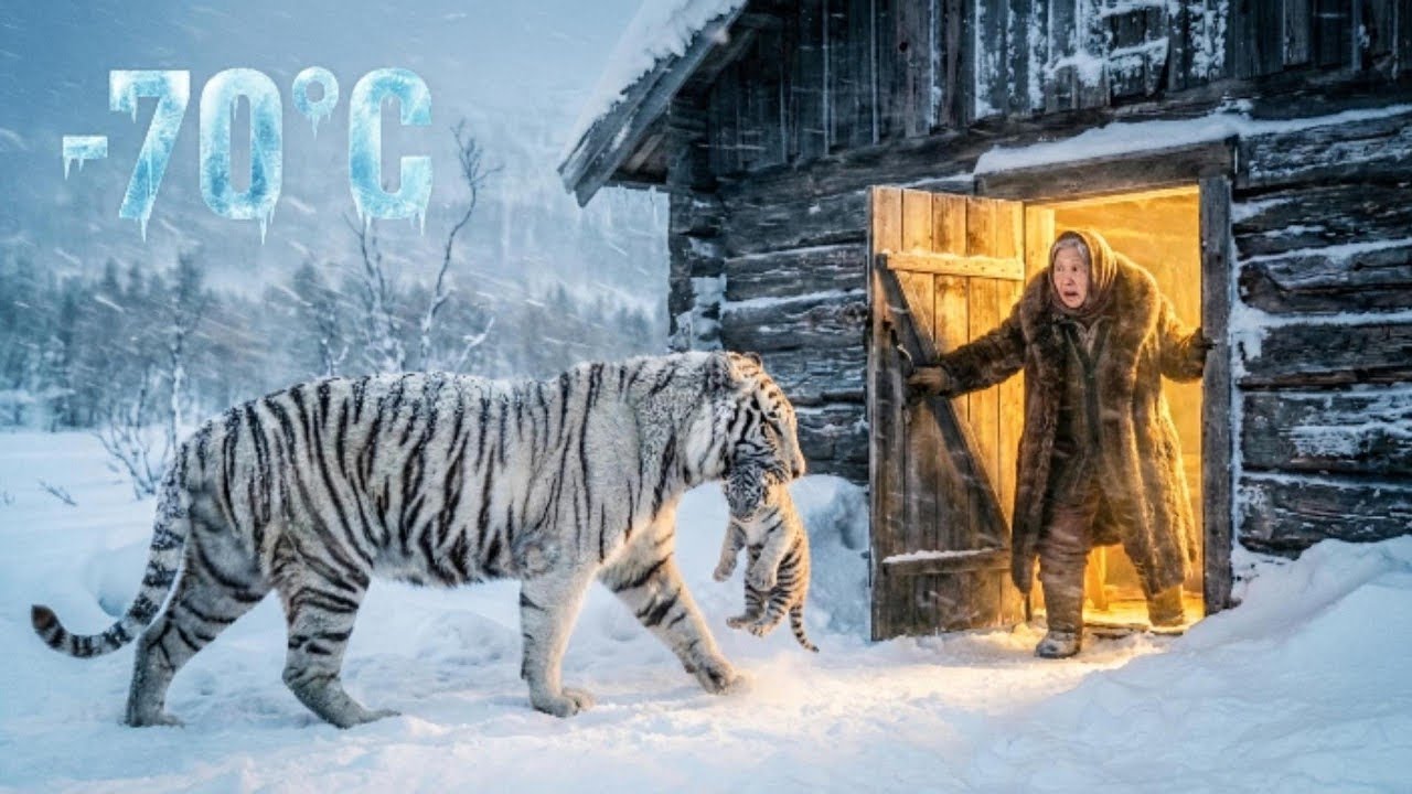 Grandma saved the lives of a mother tiger and her cub amidst the biting cold of a snowstorm.