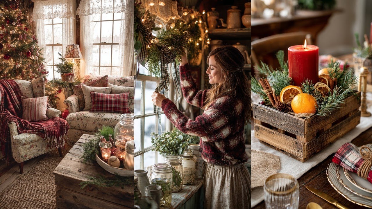 🎄 INSIDE a QUIET Rustic Farmhouse Christmas | Creative Countryside Home Decor Ideas to Inspire YOU