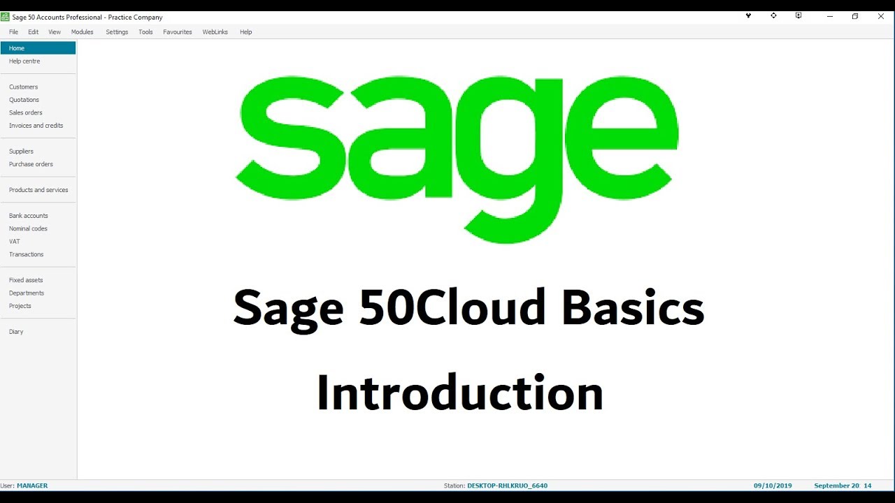 Учебное пособие по Sage 50 Cloud — Урок 1 — Введение