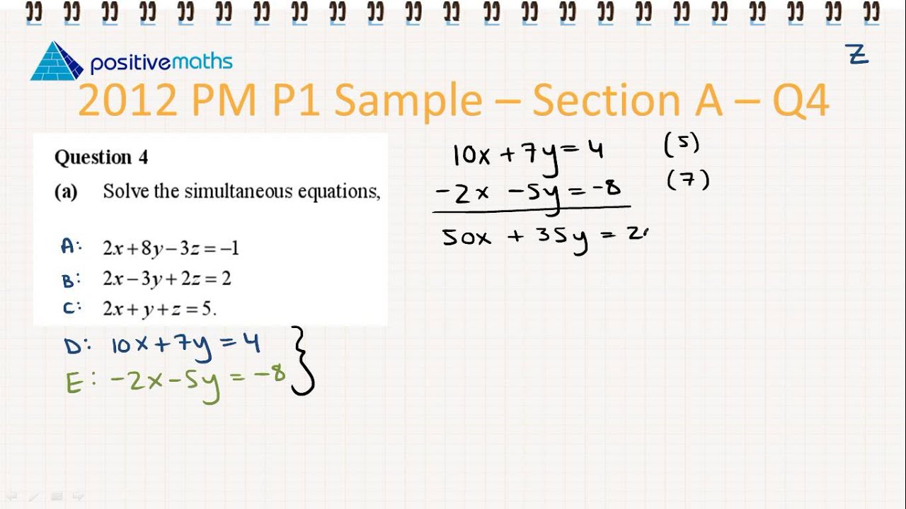 Leaving Cert Higher Level 2012 PM Sample P1 Q4