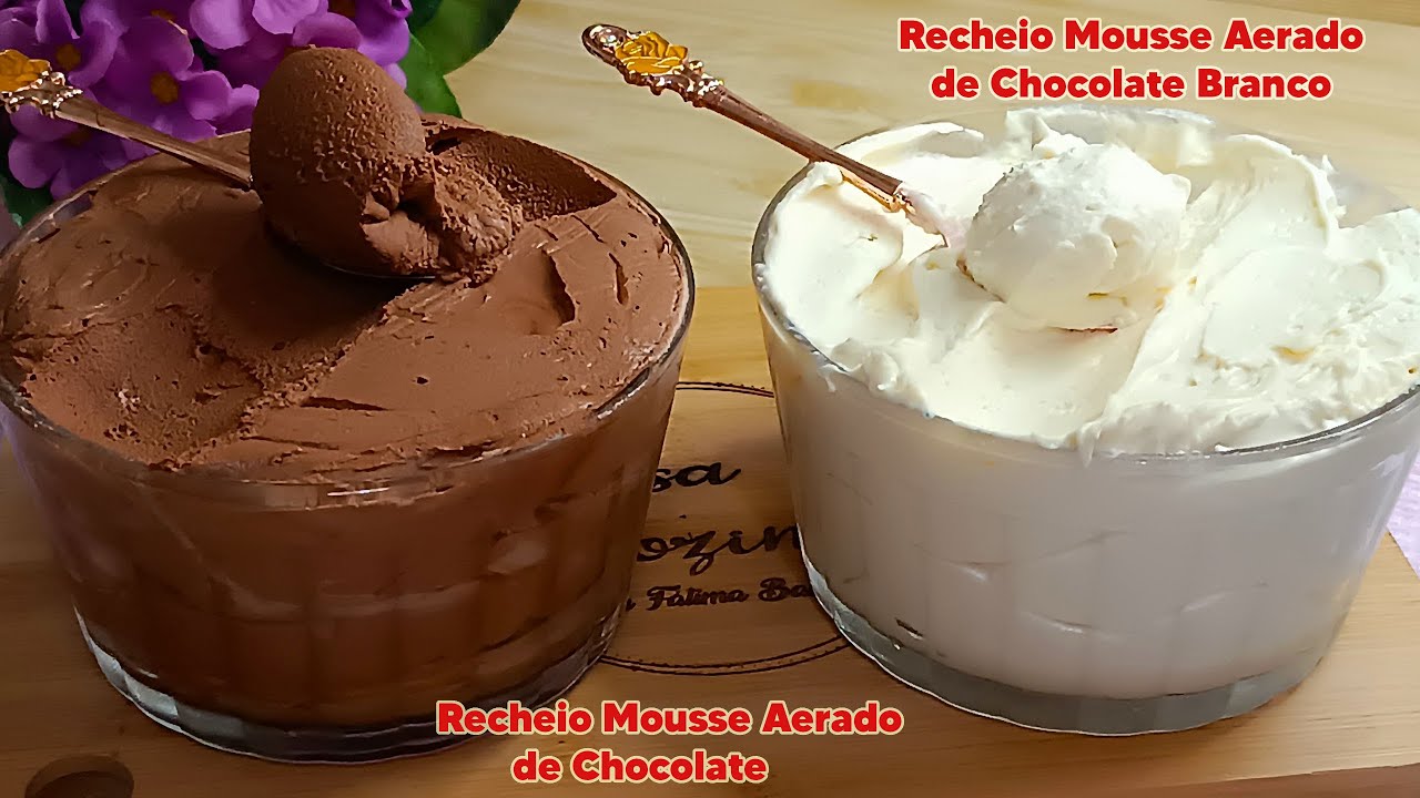 Sem fogão você vai fazer 2 RECHEIOS MARAVILHOSOS DE MOUSSE AERADO DE CHOCOLATE E CHOCOLATE BRANCO