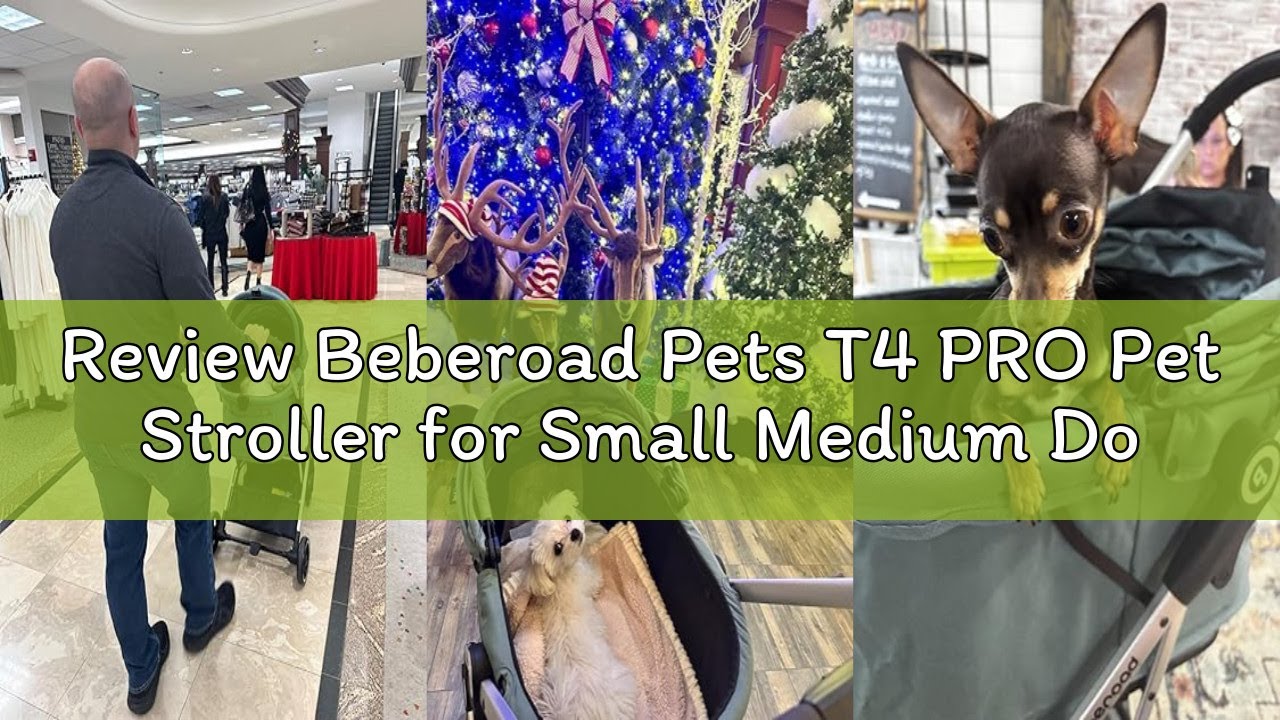 Review Beberoad Pets T4 PRO Pet Stroller for Small Medium Dogs, Cat Strollers for 2 Cats, 4 Wheels F