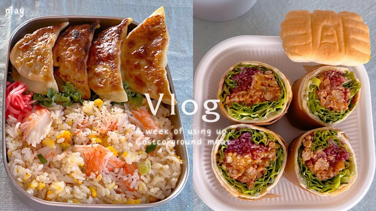 Very quick gyoza | Super big steaks | Meat sauce | lunchbox vlog #18