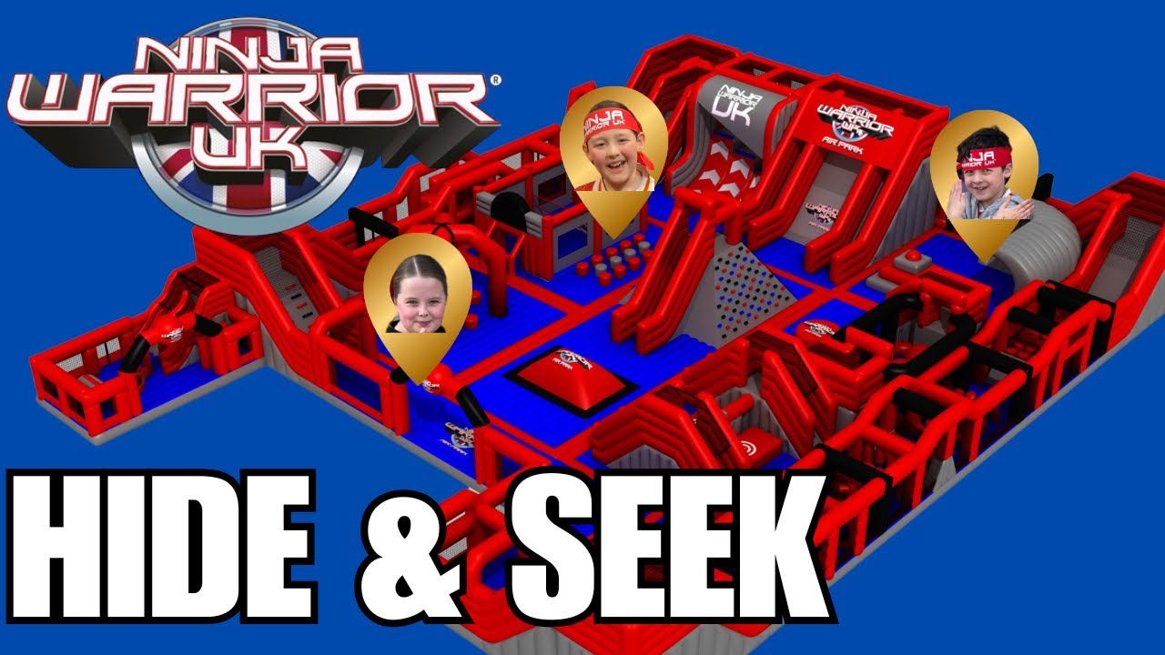 HIDE AND SEEK!!! Inside Ninja Warrior UK Giant Inflatable Adventure Park