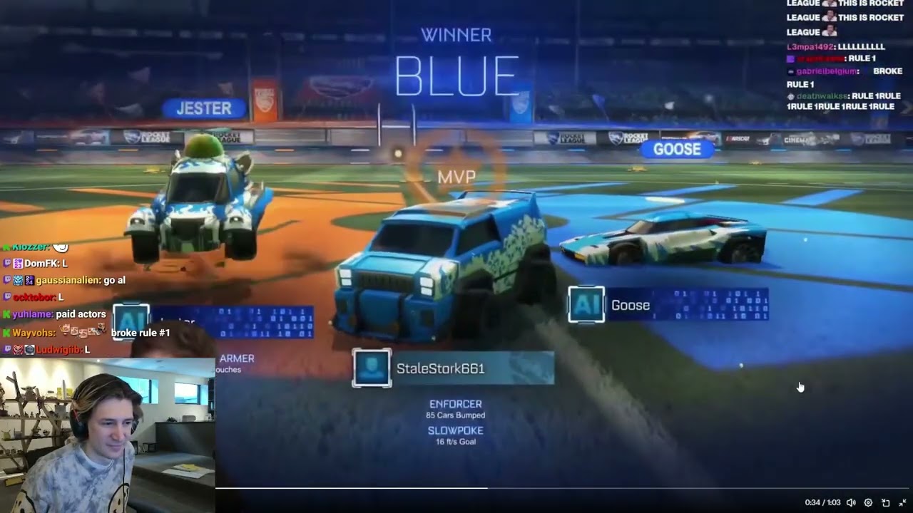 OhnePixel нарушает главное правило Rocket League...