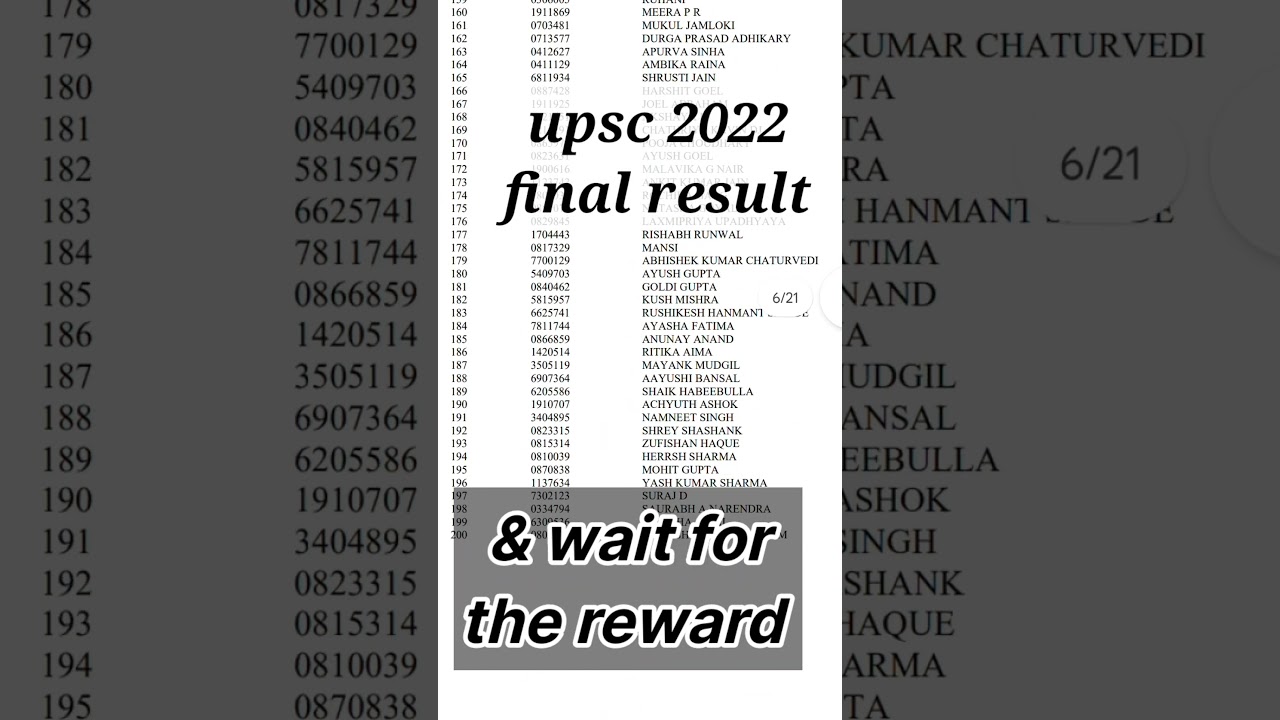 Upsc result 2022 ,final result #upscresult2022 #upscresult