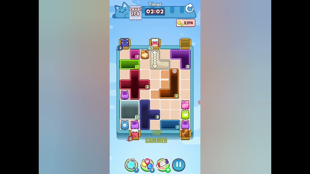 Drop the Cat! level 179 gameplay walkthrough solution
