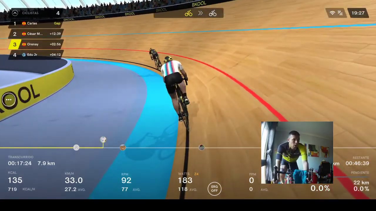 Entrenando en VELODROMO LUIS Puig con el Bkool. Emisión en directo