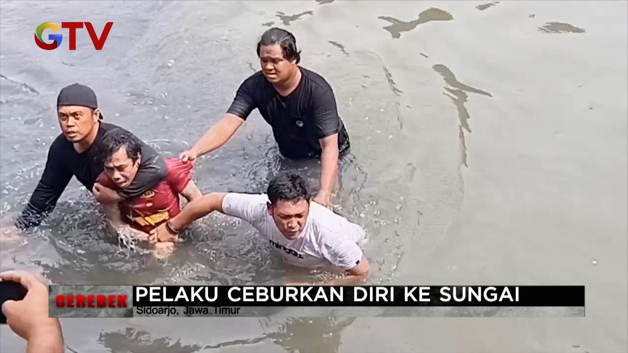 Dikejar Polisi DPO Kasus Narkoba Nekat Terjun ke Sungai, Sidoarjo, Jawa Timur #Gerebek 29/11