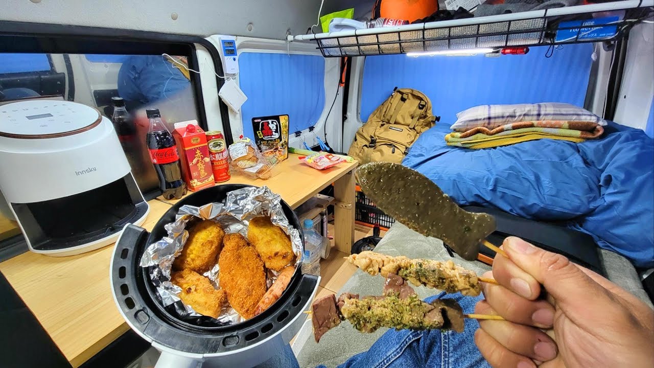 -12℃になるとリチウムバッテリー搭載の車はこうなる･･･静岡県の海岸の片隅で一夜を過ごす車中泊【7万円の軽で寒冷地をめぐる真冬の車上生活車中泊旅#10】