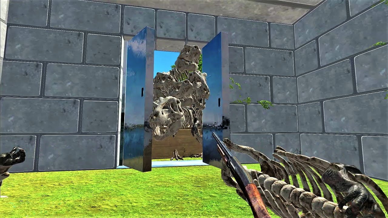 A deadly battle with a bone dinosaur. FPS perspective! | Animal Revolt Battle Simulator