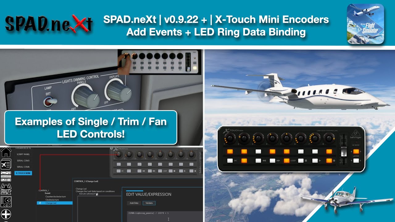 MSFS | SPAD.neXt v0.9.22 + |  X-Touch Mini Encoders + Ring LED