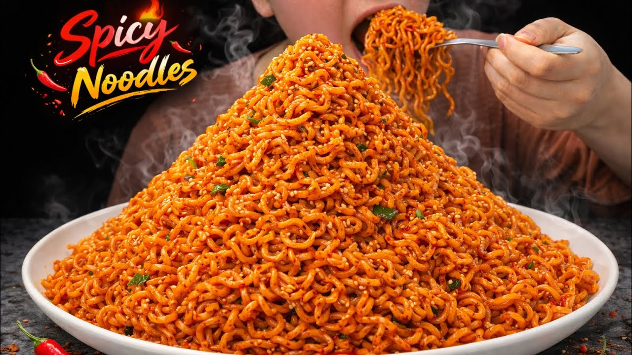 🔥Giant Spicy Noodles Challenge | Big Bite Mukbang ASMR 🌶️🍜