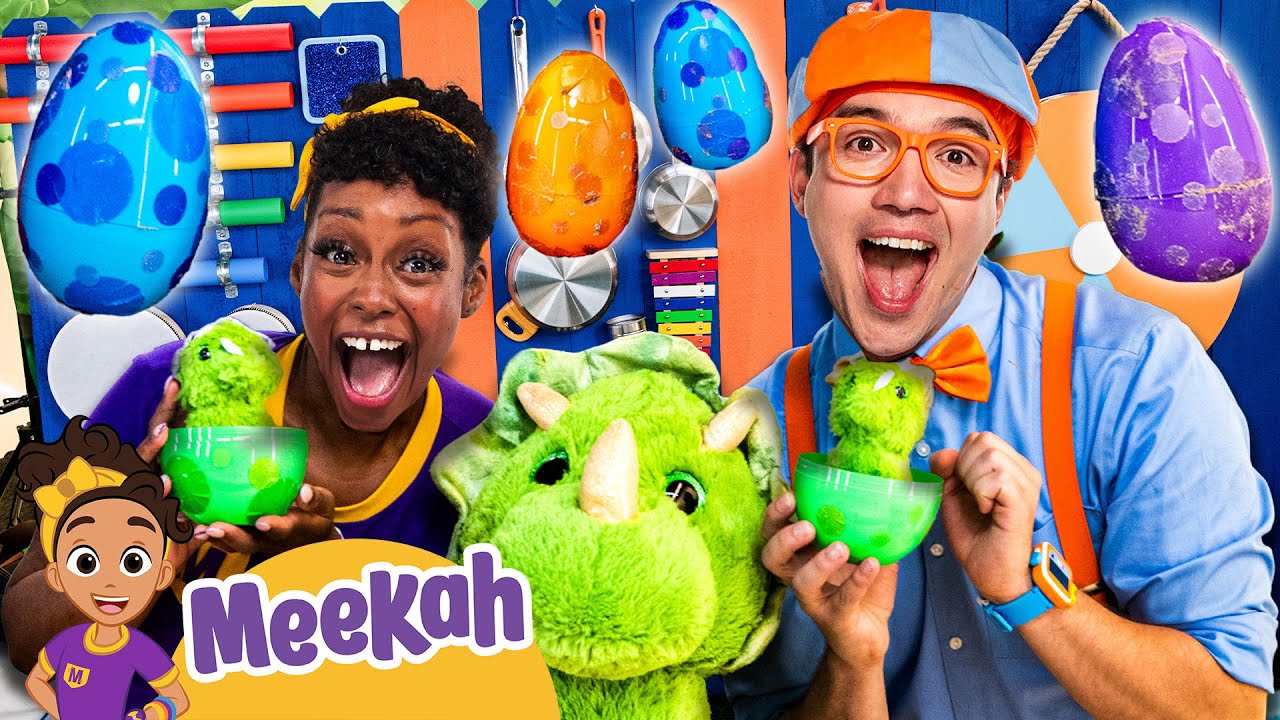 Meekah and Blippi's Mystery Dino Egg Hunt!