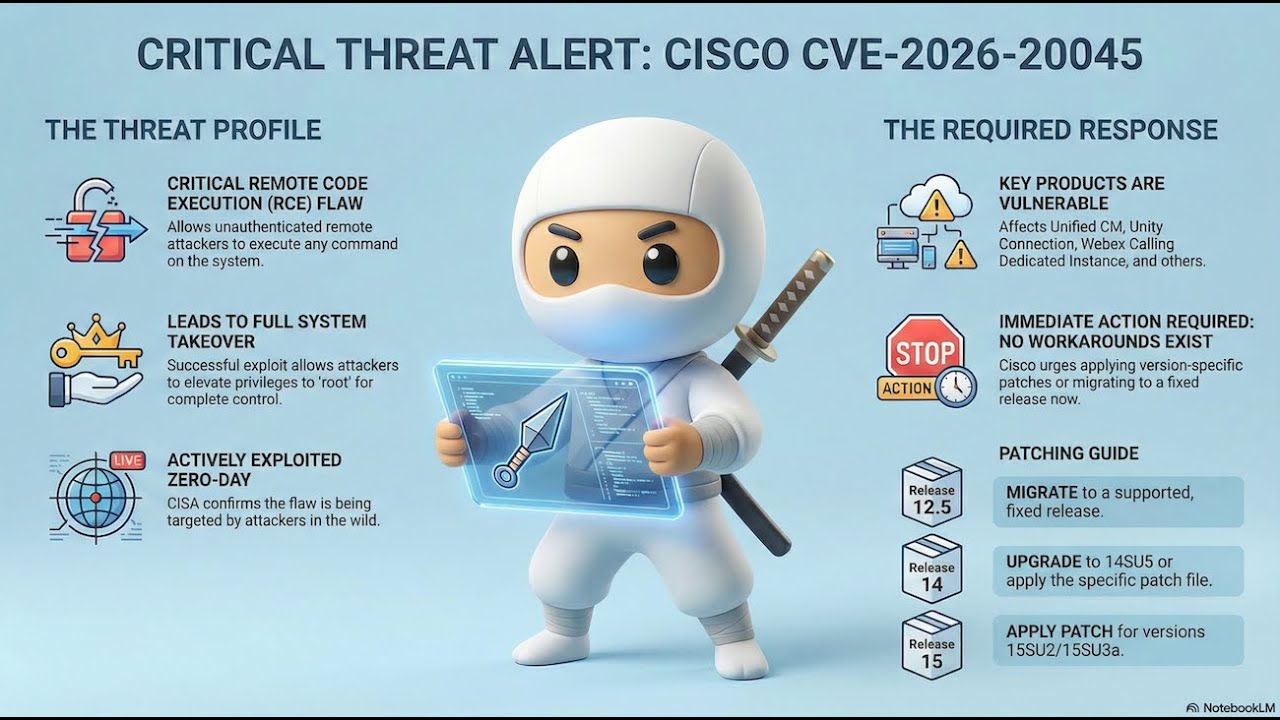 Unauthenticated Root? Analyzing Cisco&rsquo;s Critical UC Zero-Day (CVE-2026-20045) #vulnerability