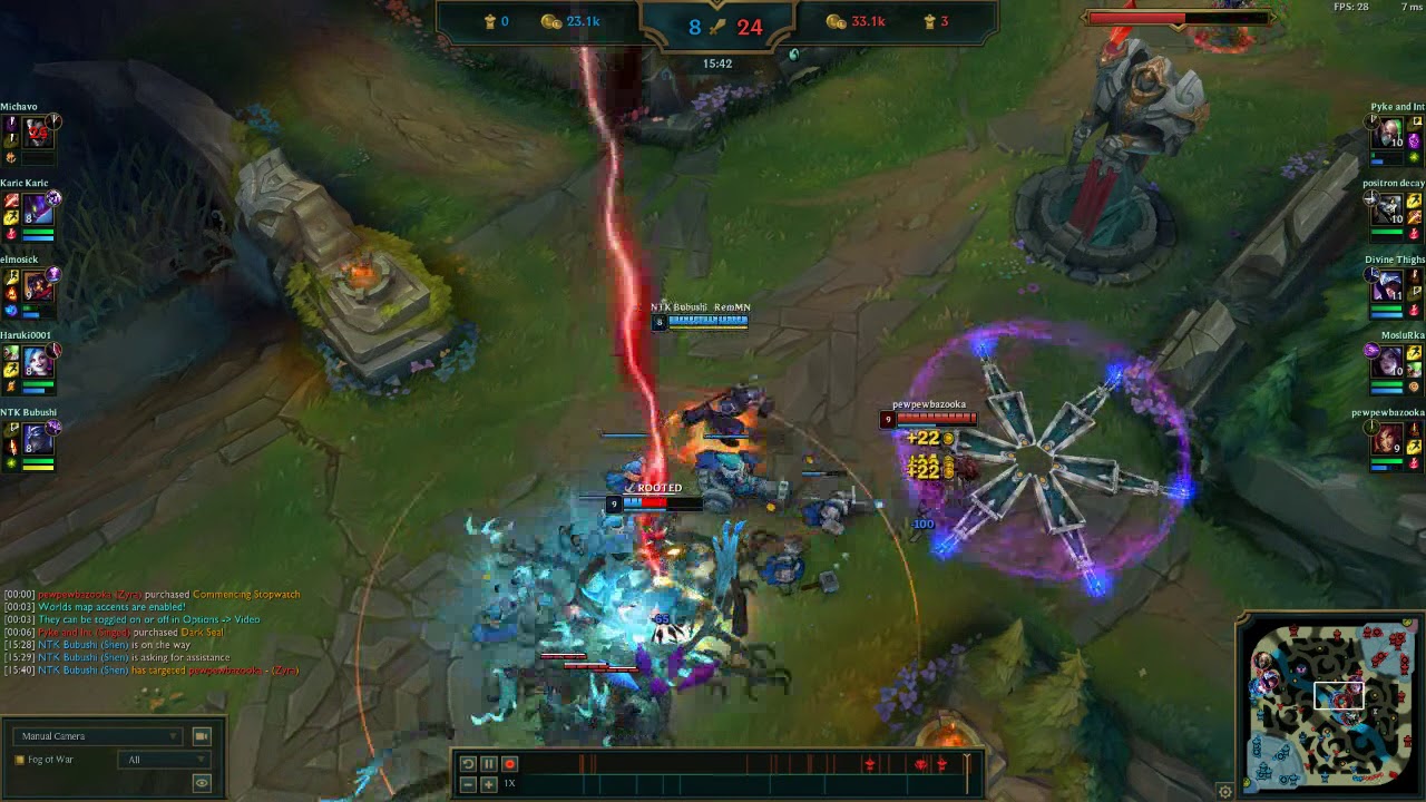 Zyra outplay on Viktor and Shen 1v2