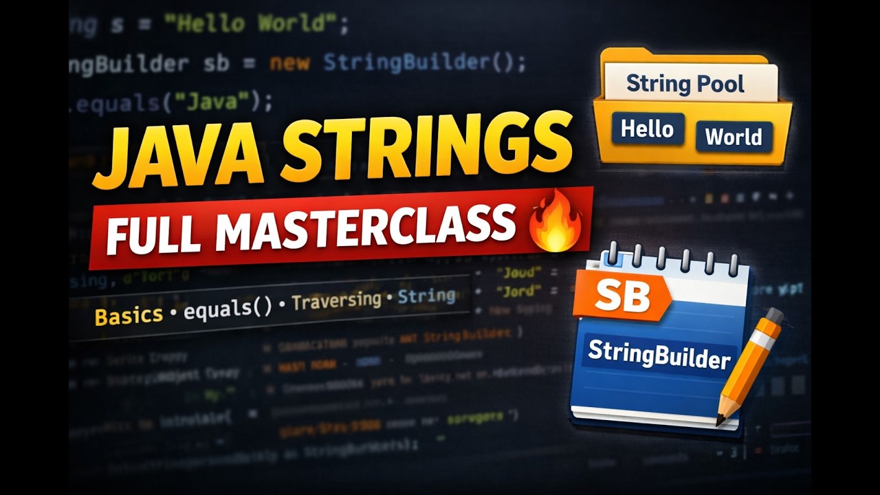 Java Strings Full Masterclass 🔥 | Basics to Advanced | StringBuilder, equals(), Traversing