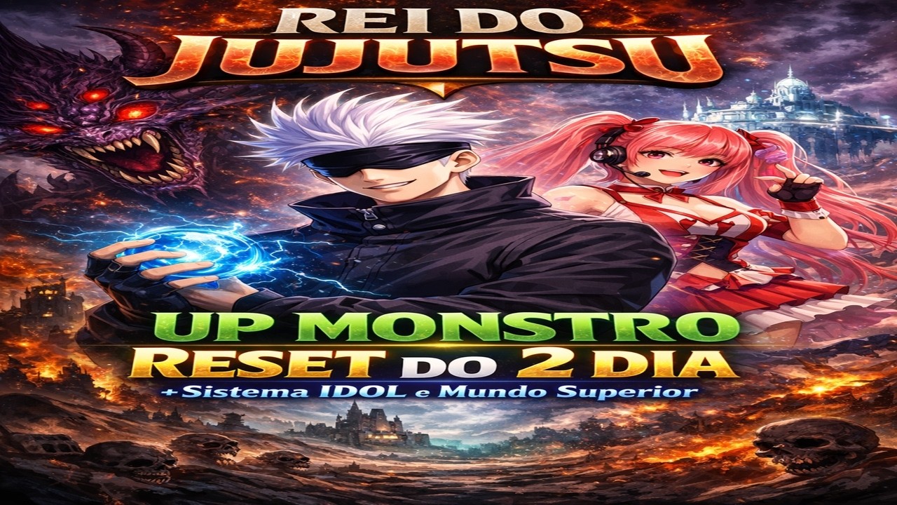 Rei Do Jujutsu - UP MONSTRO - Reset do 2 DIA +Sistema IDOL e Mundo Superior