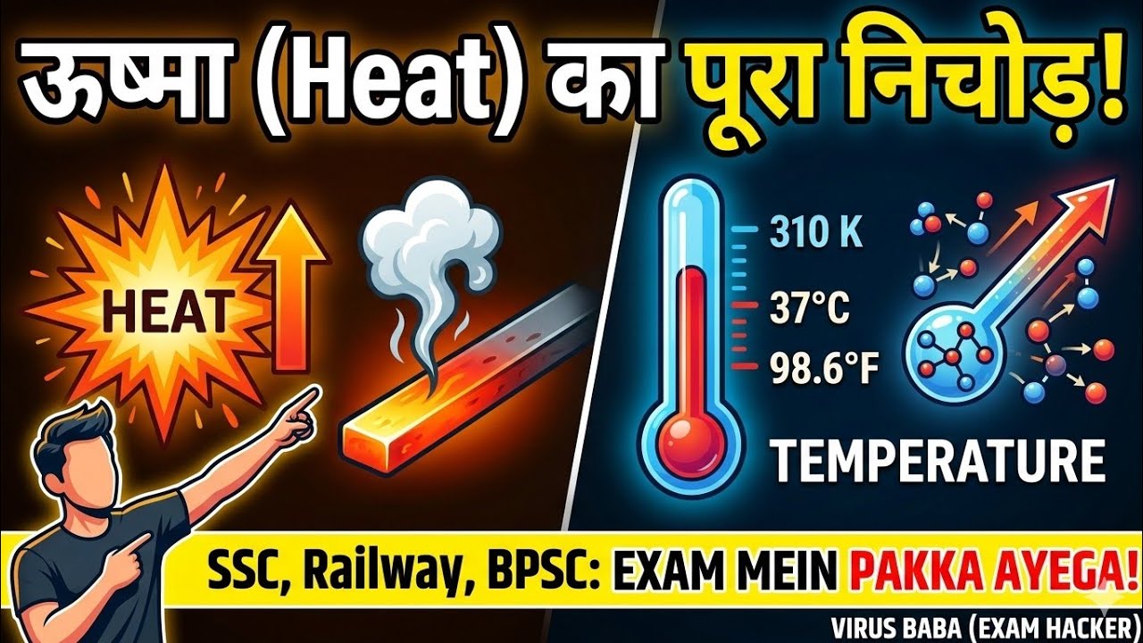 ऊष्मा (Heat) का पूरा निचोड़ | एक ही वीडियो में सब खत्म! | General Science SSC, Railway, BPSC