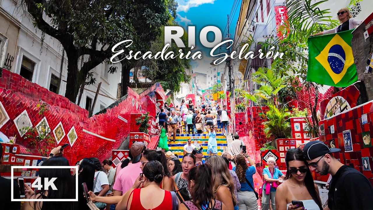 Rio de Janeiro Walk 🇧🇷 Colorful Escadaria Selar&oacute;n Steps + Stunning City Views (Brazil 4K)
